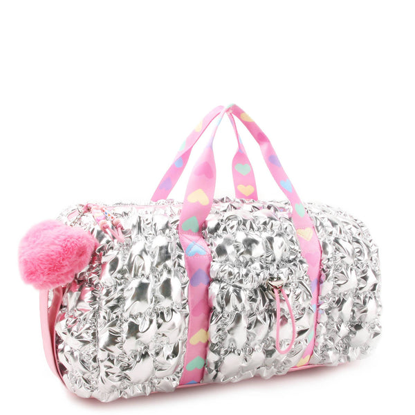 Quilted Scrunchies Metallic Large Barrel Duffle Bag