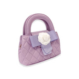 B1360 Floral Applique Quilted Bag (4 Colors): IVORY