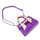 Vivid Crocodile Scarf Handbag: Orange