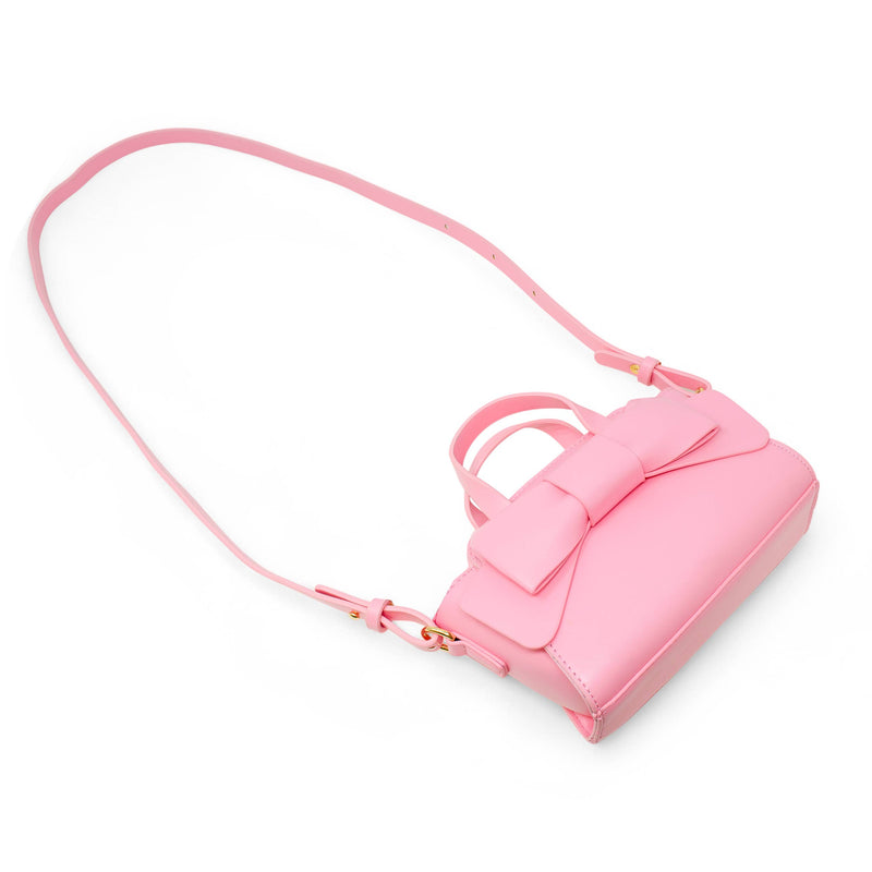 Big Bow Baguette Handbag: Pink