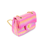 Shiny Dotted Heart Classic Handbag: Hot Pink