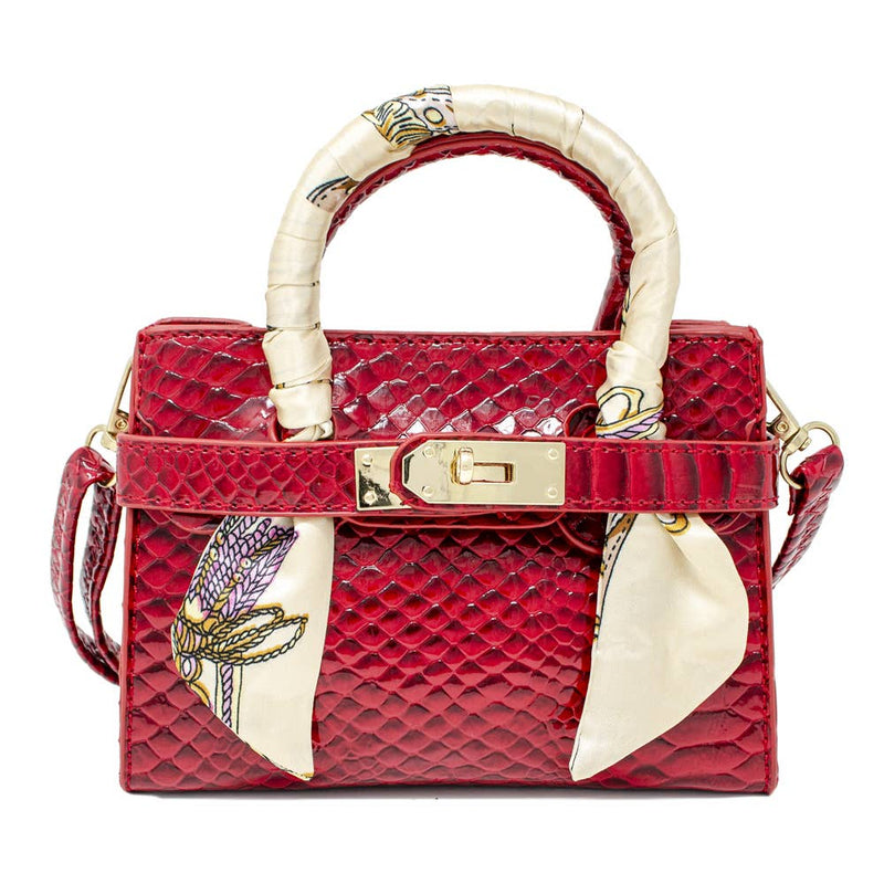 Crocodile Scarf Handbag: Hot Pink