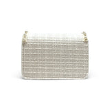 B1306 Pearl Trim Tweed Purse (2 Colors): White