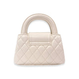 B1360 Floral Applique Quilted Bag (4 Colors): IVORY