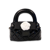 B1360 Floral Applique Quilted Bag (4 Colors): IVORY