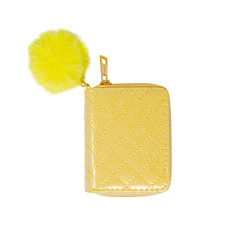 Girls Sparkle Quilted Wallet: Bubblegum