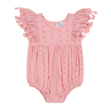 Anna Baby Romper Blush Pink Eyelet: Pink / 6M/12M