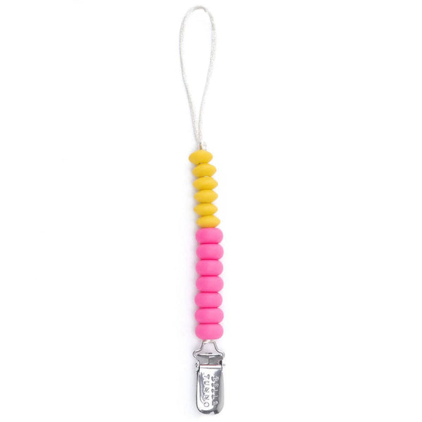 Punch duo Pacifier Clip: Pink