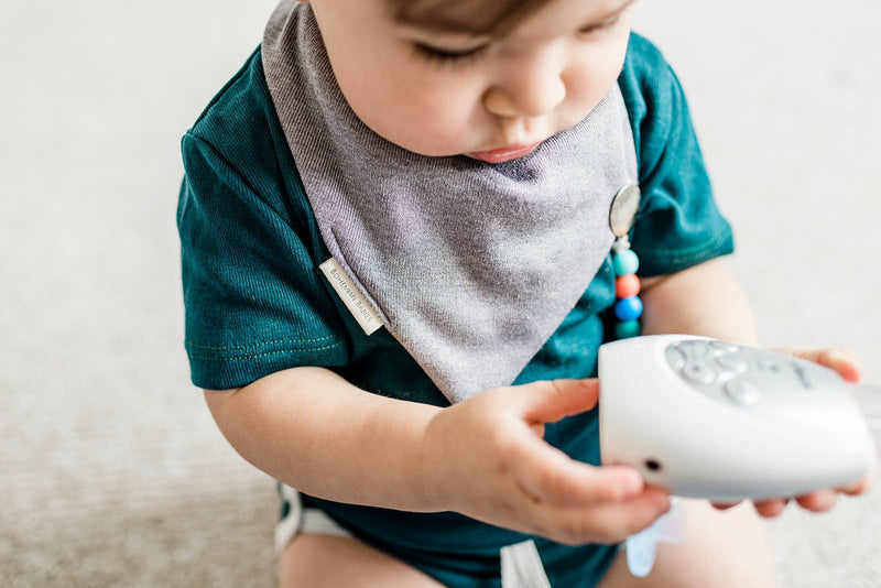 Cloud Solids: Grey Bandana Bib