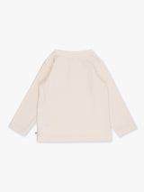 Boys Ivory Knit Long Sleeve Henley Tee: Off-White