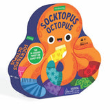 Socktopus octopus-shaped box game by Chronicle Books, featuring colorful game pieces inside a playful octopus-themed box.