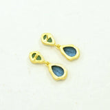 Aveline Earring Gold Plated - Blue Iolite & Aqua Chalcedony
