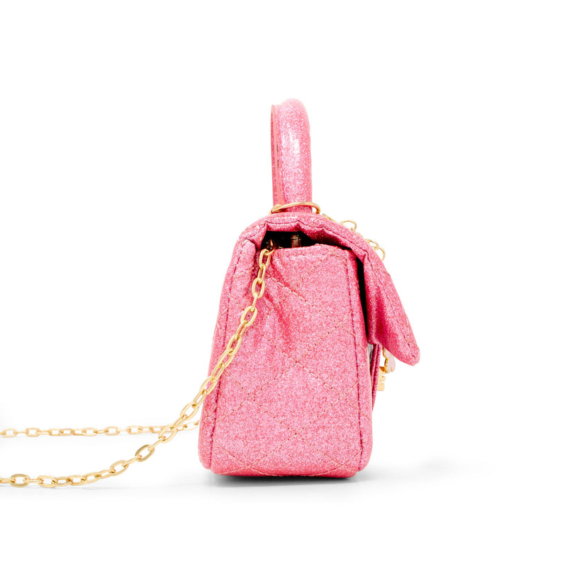 Classic Sparkle Top Handle Handbag: Bubblegum