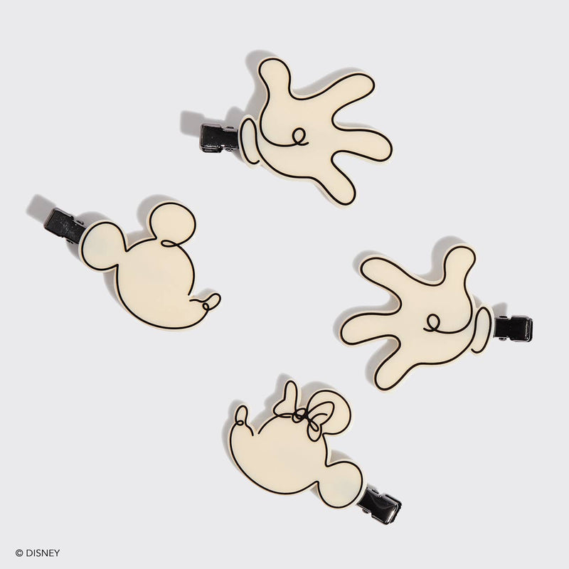 Kitsch & Mickey and Minnie Recycled Creaseless Clips 4pc Set