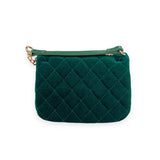 B1313 Colorful Gems Velvet Quilted Purse (6 Colors): FUCHSIA