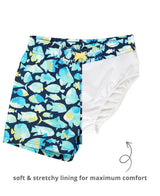Boys Fish Friends Swim Trunks: Blue / 12-18m