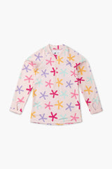 Kids & Baby Swim Rashguard Top + Ruffle Bottoms Set_Colorful Starfish
