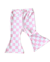 Checkered Flare Pants | Pink: 0-3 m