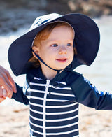 Kids Navy Sun Protective Hat: 0-6m