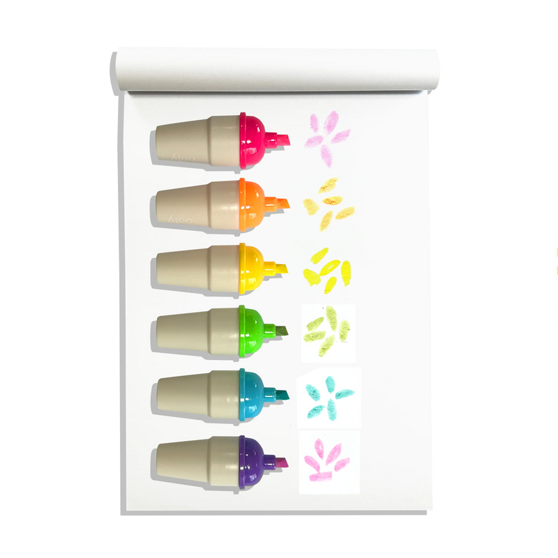 Sweet Scoops: Neon Highlighters - Strawberry Scent (Set of 6)