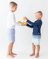 Boys White Long Sleeve Rash Guard: White