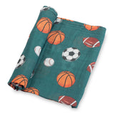 Baby Muslin Swaddle Blanket 47x47 Little Athlete