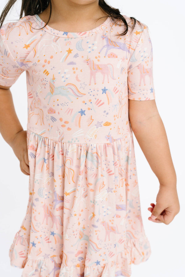 Stardust Unicorns Short Sleeve Bamboo Dress