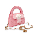 B1360 Floral Applique Quilted Bag (4 Colors): IVORY