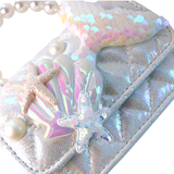 B1334 Mermaid Shiny Quilted Purse (3 Colors): Purple