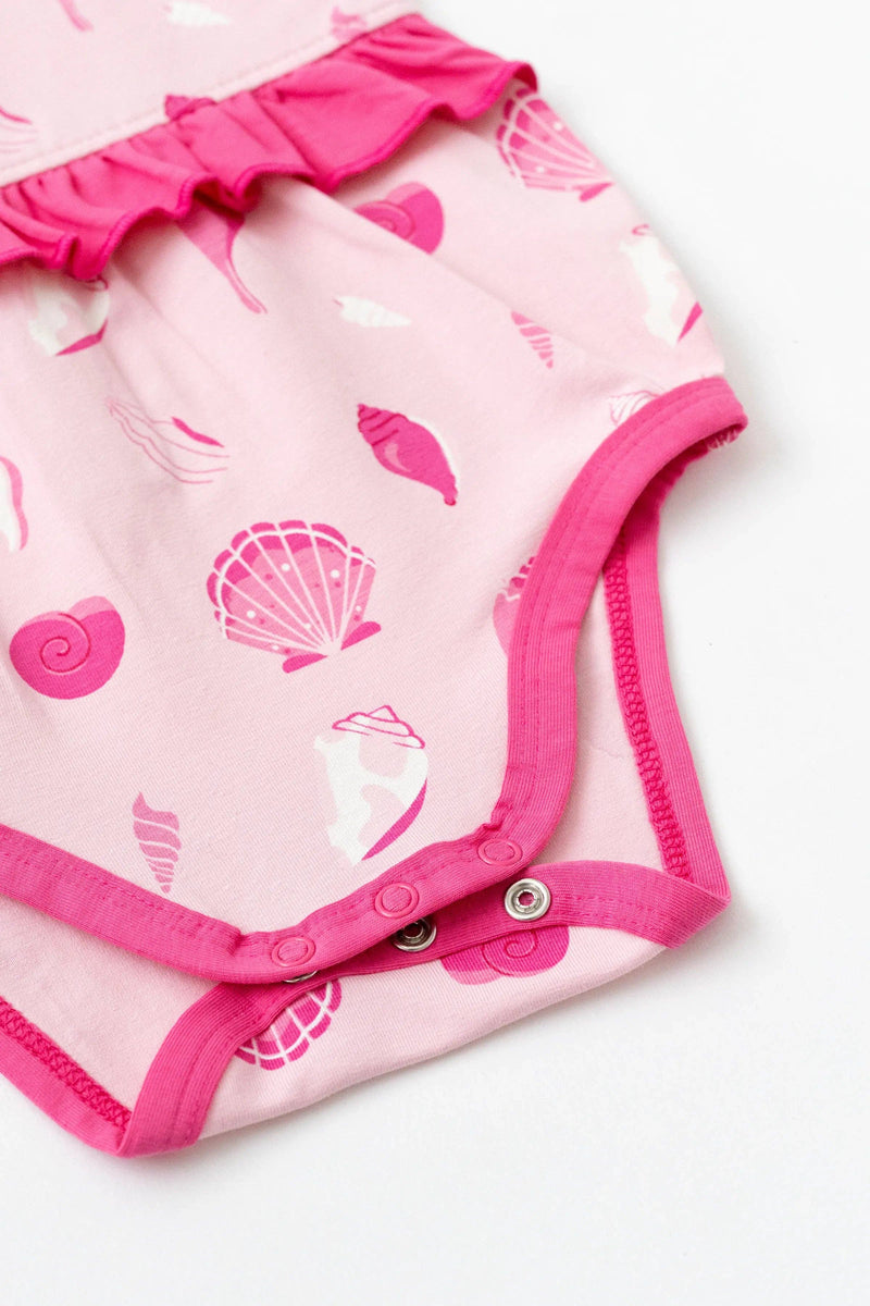 Baby Sleeveless Bubble Bodysuit_Pink Seashells: Girl / Pink Seashells