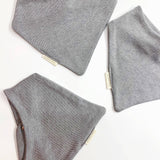 Cloud Solids: Grey Bandana Bib