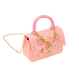 Classic Sparkle Top Handle Handbag: Pink