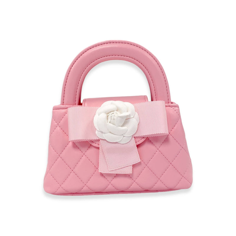 B1360 Floral Applique Quilted Bag (4 Colors): IVORY