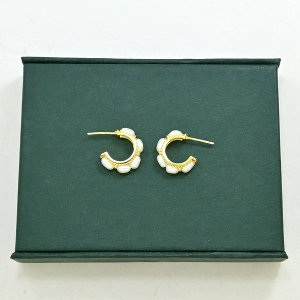Nuria Earring Gold Plated - Natural Pearl