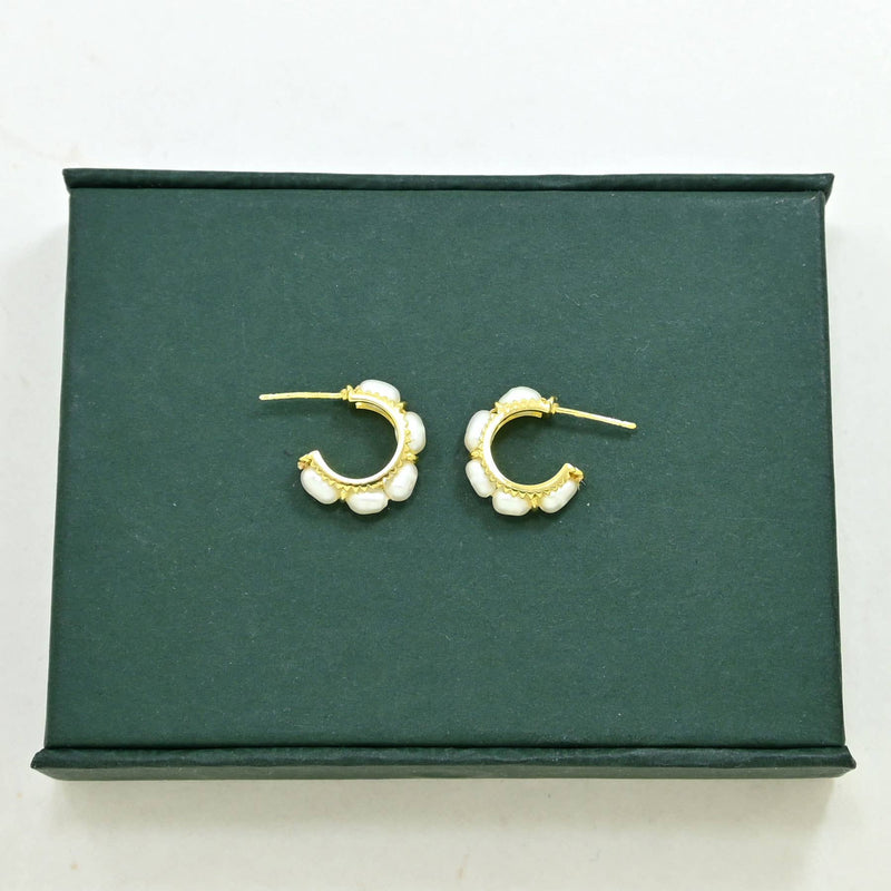 Nuria Earring Gold Plated - Natural Pearl