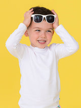 Boys White Long Sleeve Rash Guard: White