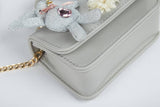 B1207 Bunny Applique Purse (4 Colors): Fuchsia