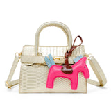 Crocodile Pony Handbag: Red