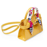 Vivid Crocodile Scarf Handbag: Orange