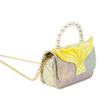 Mermaid Tail Pearl Handle Bag: Purple