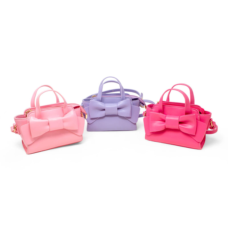 Big Bow Baguette Handbag: Pink