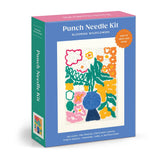 Blooming Wildflowers Punch Needle Kit by Chronicle Books with colorful fabric and punch needle tools for embroidery.