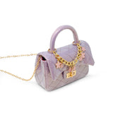 Classic Sparkle Top Handle Handbag: Pink