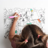 Silicone Reusable Coloring Tablemat for Kids - Dinosaurs