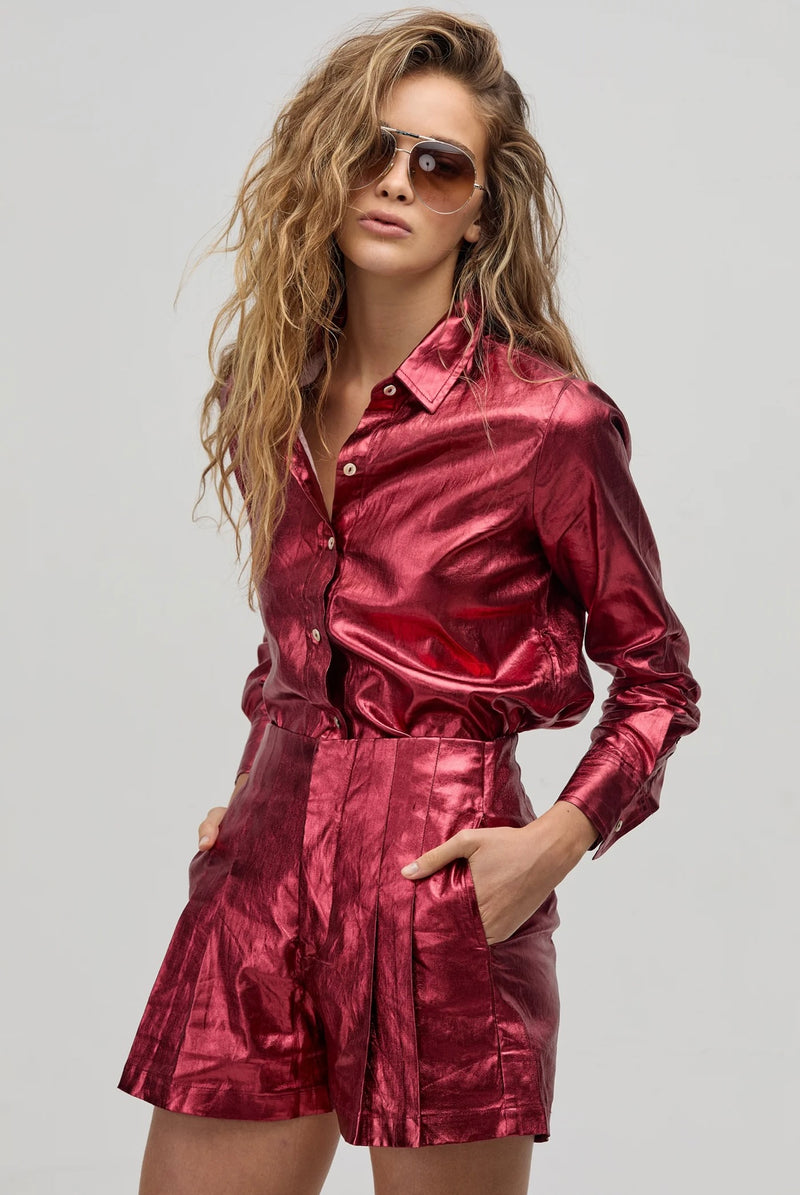 San Marino Linen Shirt - Cherry