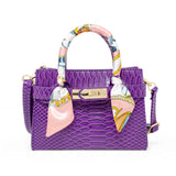 Vivid Crocodile Scarf Handbag: Orange