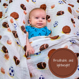 Baby Muslin Swaddle Blanket 47x47 Go Sports!