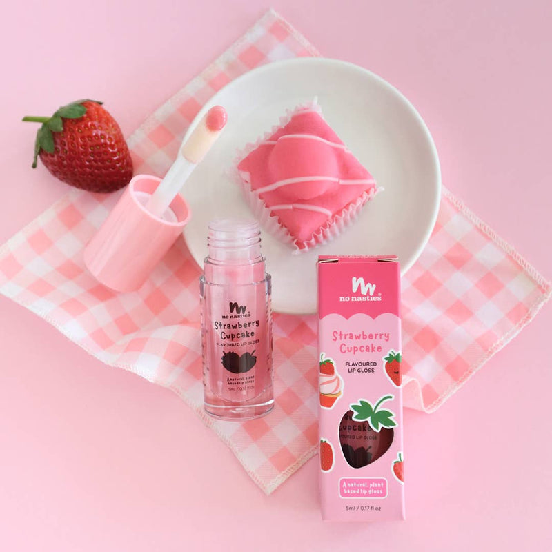 Natural Kids Lip Gloss Wands - Multiple Flavours available: Birthday Cake - Shimmery Cream Coloured