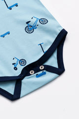 Baby Short Sleeve Jack + Jill Bodysuit + Overalls Set_On Wheels: Boy / On Wheels