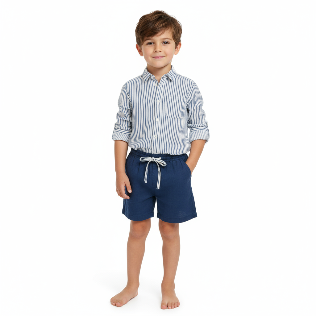 La Plage Boy's Drawstring Short Lapis Blue: